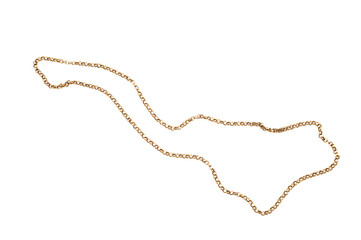 Gold chain isolated on white background