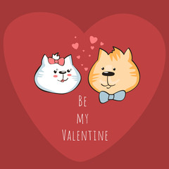 be my valentine card with cats