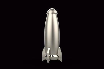 Rocket space ship 3D rendering