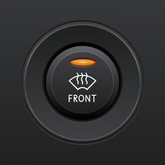 Obraz premium Front glass heating button. Car dashboard element