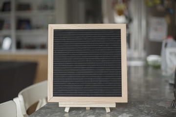 Blank, black felt board for quotes