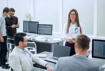 employees of the financial department in the workplace