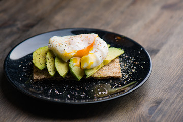 poached egg sandwich with avocado