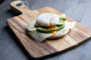poached egg sandwich with avocado