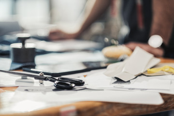 Fashion designer working in his studio