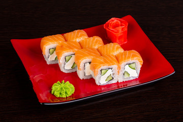 Japanese roll with salmon