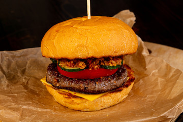 Tasty homemade burger