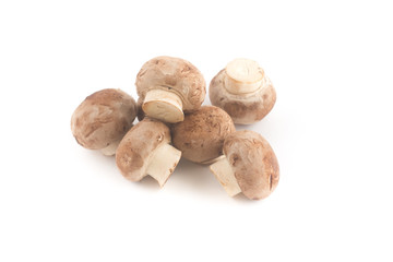 Fresh champignon mushrooms in a bowl