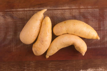 Pile of Mandioquinha baroa potato