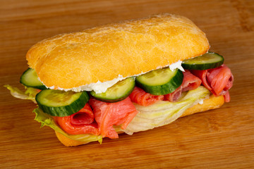 Panini with salmon