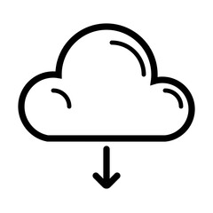 Cloud Download Internet Web Technology Computer vector icon
