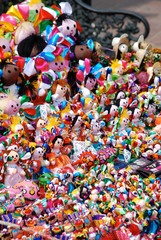 Fototapeta na wymiar multicolored dolls in guanajuato mexico