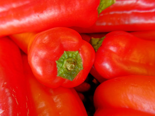 red pepper top view close up, natural background