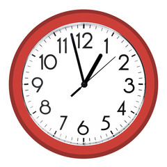 White wall clock. Isolated on white background.