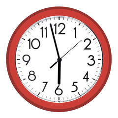 White wall clock. Isolated on white background.