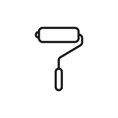 Fototapeta premium Paint roller icon vector isolated on white background for your web and mobile app design, Paint roller logo concept , outline thin shape on line style with strokes