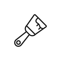 Brush for painting icon. Element of construction for mobile concept and web apps illustration. Thin line icon for website design and development, app development