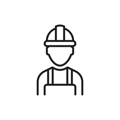 Builder icon line isolated on clean background. Builder icon concept drawing icon line in modern style. Vector illustration for your web mobile logo app UI design.