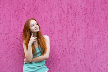 Obraz premium Attractive red hair girl