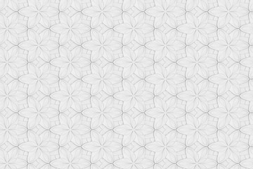 Seamless texture of white hexagonal flower volume 3d illustration