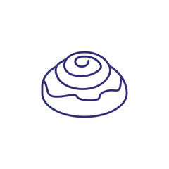 Cinnamon roll line icon. Dessert, snack, pastry. Breakfast concept. Vector illustration can be used for topics like coffeeshop, restaurant, diet
