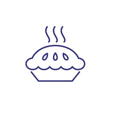 Hot pie line icon. Sweet pie, baked, homemade. Cuisine concept. Vector illustration can be used for topics like traditional food, recipe, meal 