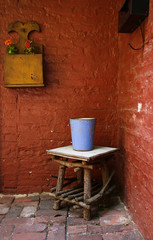 Vintage corner in Elfreth's Alley, Philadelphia, Pennsylvania, United States of America