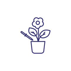 Plant enrichment line icon. Science, biology, investigation. Science concept. Vector illustration for topics like science, investigation, biology.