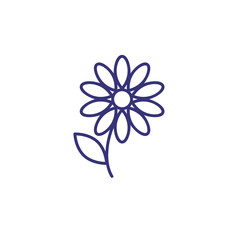 Single flower line icon. Gerber, petals, decoration. Spring concept. Vector illustration can be used for topics like garden, flora, nature