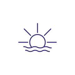 Sunset line icon. Weather, nature, environment. Weather concept. Vector illustration can be used for topics like environment, ecology, weather forecast.