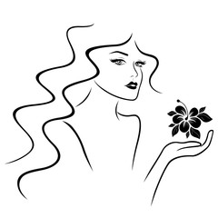 Beautiful girl with flower