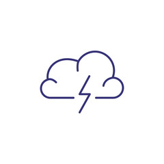 Obraz premium Thundercloud with lightning line icon. Weather, nature, environment. Weather concept. Vector illustration can be used for topics like environment, ecology, weather forecast.
