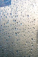 Obraz premium background of raindrops on window glass, close up