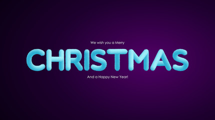 Christmas lettering with a fur or tinsel text effect over dark violet background