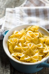 Farfalle pasta. Tasty italian pasta.
