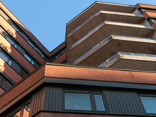 facade of angular modern building