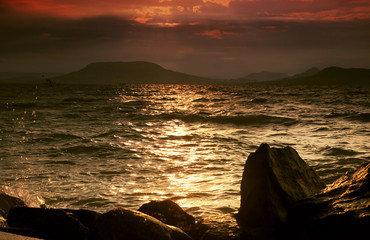 Lake Balaton after storm, Hungary
