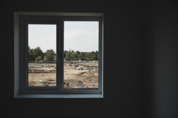 Construction Site Through a Window