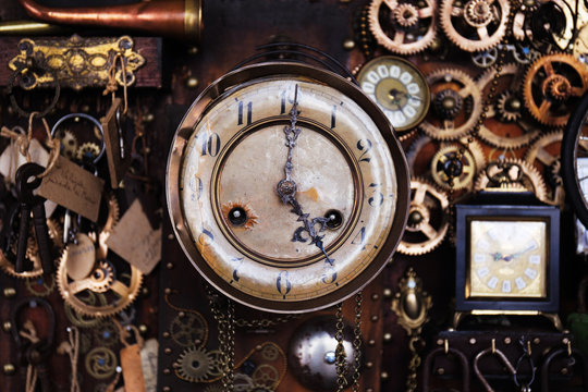 Steampunk ingranaggi  orologi lucchetti e chiavi