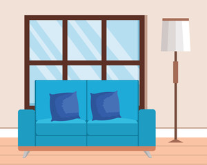 living room place with sofa