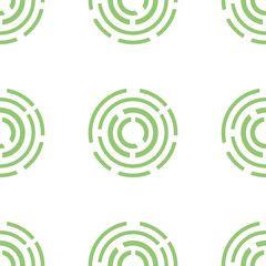 Pattern of abstractions from green bursting circles and lines..