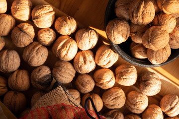 Still life with star anise and walnuts