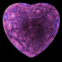 Isolated purple fractal flower, digital artwork for creative graphic design