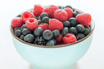 Bowl of fresh organic berries as healthy breakfast option