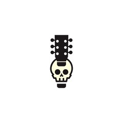 Guitar Head Skull Illustration Icon Logo Design Template Element Vector