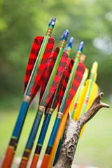 Bogenschie&szlig;en bunte Pfeile