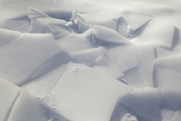 snow background, ice crust over snow