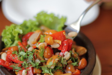muchrooms pepper and beans salad 