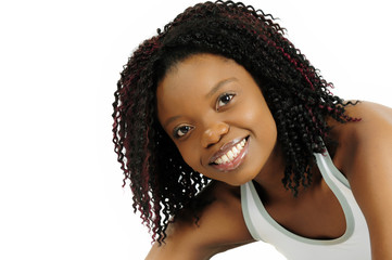 Portrait Of A Pretty African American Woman With Cornrows