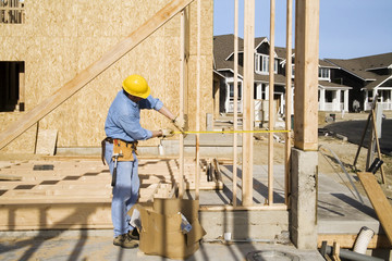 Fototapeta premium workers at construction site